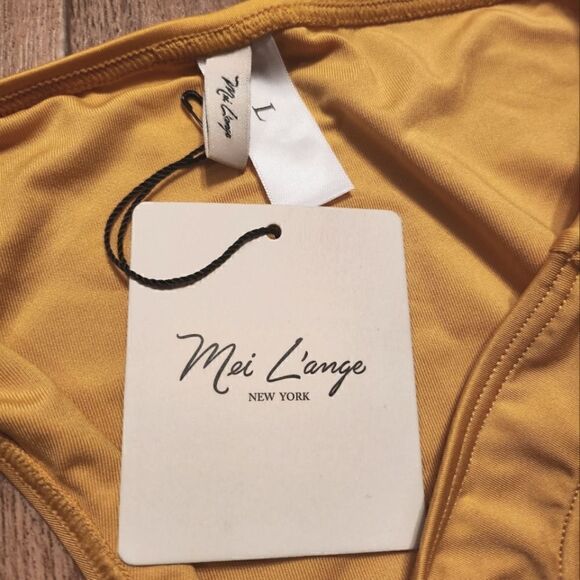 Mei L'ange Lynn Ultility Swimsuit 2 Piece Bikini Set Yellow Size L - Picture 11 of 11
